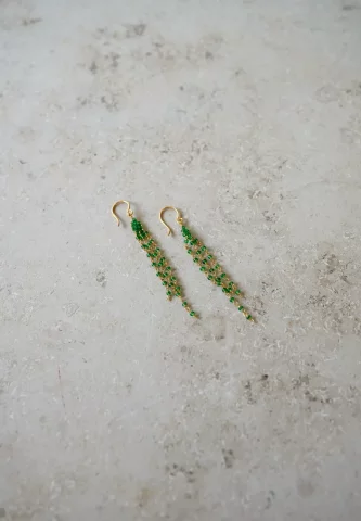 by-bar - sterre earring - green - aus nickelfreiem, vergoldetem Kupfer