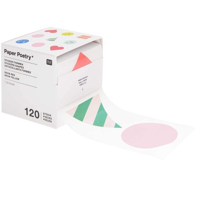 RICO Design - Paper Poetry Sticker Formen 5,5cm 120 Stück auf der Rolle