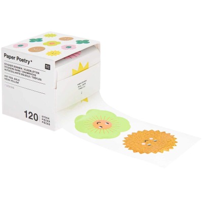 RICO Design - Paper Poetry Sticker Sonnen &amp; Kleeblätter 5,5cm 120 Stück auf der Rolle