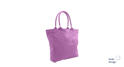 Kadodesign - Luxury cotton bag - stuffed handles - medium violet - 100% Cotton