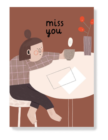 AnnaKatharinaJansen - Postkarte - Missing You - create fair and ecofriendly