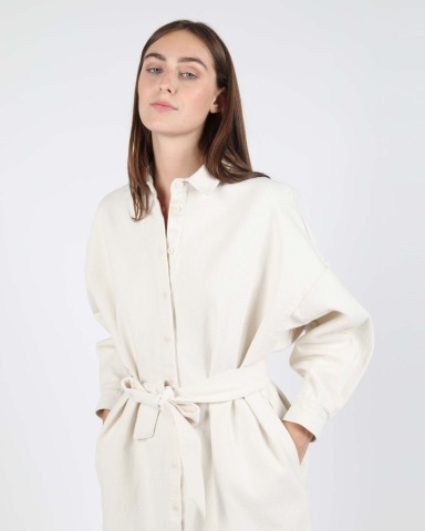 WEMOTO - Josie Shirt Dress - Natural - 100% Cotton