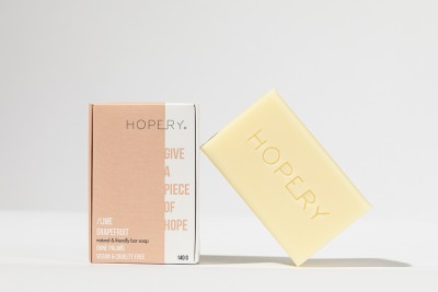 Hopery - natural &amp; friendly bar soap 140g / LIME GRAPEFRUIT - GIVE A PIECE OF HOPE
