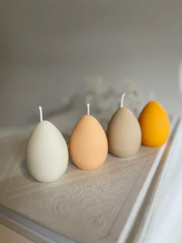 Mykiro - Ei Kerze - verschiedene Farben - Kerze aus Rapswachs