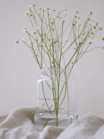 Eulenschnitt - Große Vase - Liebe - aus Glas