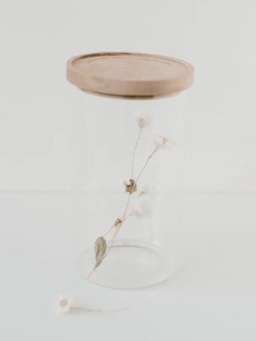 Eulenschnitt - VORRATSGLAS - Herz 19 cm - Vorratsglas aus Glas mit Holzdeckel