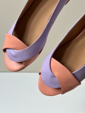 KMB Shoes - Ballerina SOFIE - Apricot/Lila - MADE IN SPAIN