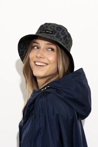 VIVI MARI - Bucket Hat leo splashes navy/olive - 100% recyceltes Polyester