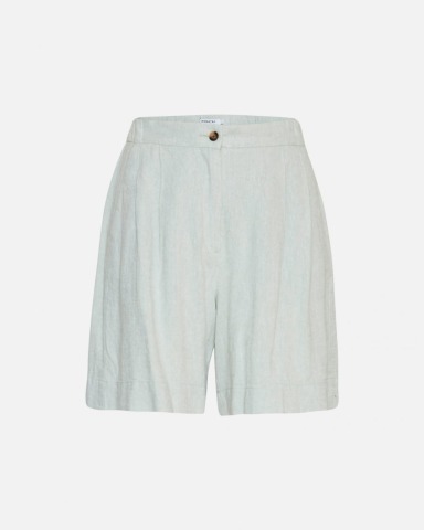 MSCH Copenhagen - MSCHJovene Ginia HW Shorts - Green Melange - 55% Linen &amp; 45% Cotton