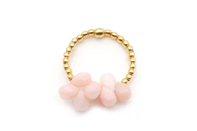 Schmückstück - Ring Drops - Light Pink - Sterlingsilber vergoldet