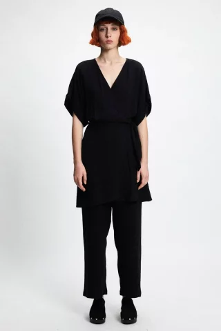RITA ROW - Ángela Dress - Black - 70% Rayon 30% Linen