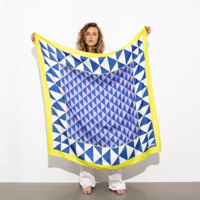 VIVI MARI - Scarf triangles - navy/lavender - 100% recyceltes Polyester