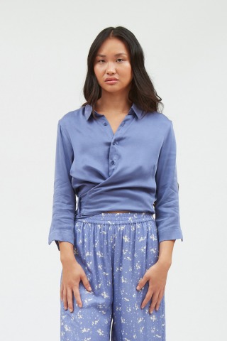 Suite13Lab - LIMAY SHIRT - Denim - Wrapped collared shirt
