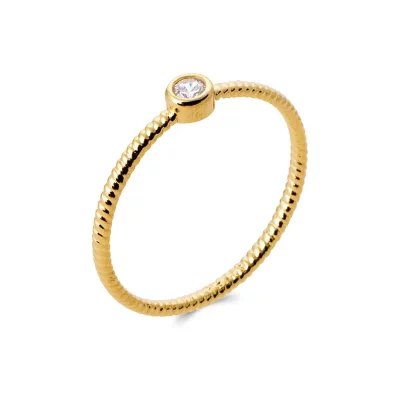 JOIA - Ring - Twisted Stone - Gold - JOIA