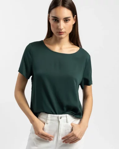 WEMOTO - HELLA - Dark Green - Viskose Shirt
