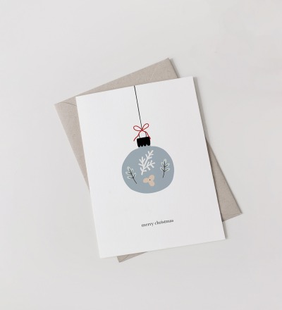 Weihnachtskarten-Set // Weihnachtskugel - 3 Klappkarten aus 100 Recyclingpapier