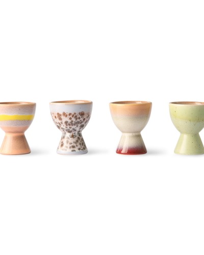 HK LIVING - 70s Ceramics - egg cups taurus set of 4