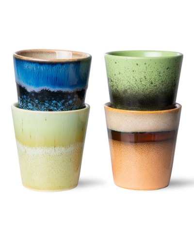 HK LIVING - 70s Ceramics - ristretto mugs calypso set of 4