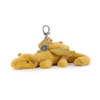 Jellycat golden Dragon Bag Charm - 22 cm