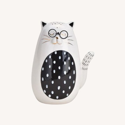 Deko-Katze mit Brille, 12 cm