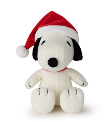 Snoopy Sitting with Christmas Hat/Snoopy mit Weihnachtsmütze, 17cm