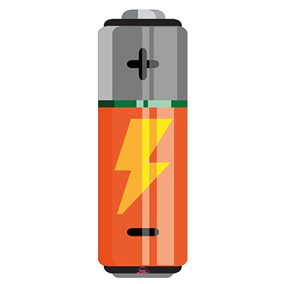 Flash Battery Orange für Ghost Hybride - Konturgeschnittener BikeBäbber in Batterie-Form für die