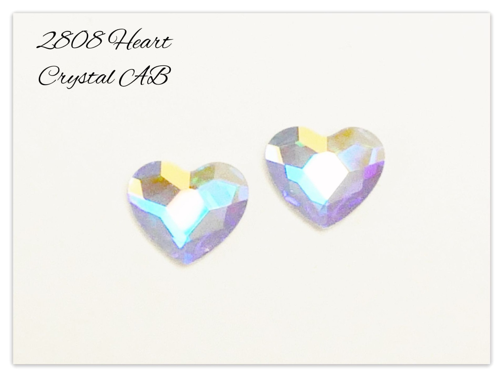 Swarovski 2808 Heart Flat Back 10mm Crystal AB Rosaline Royal Red Light Siam Swarovski Herz