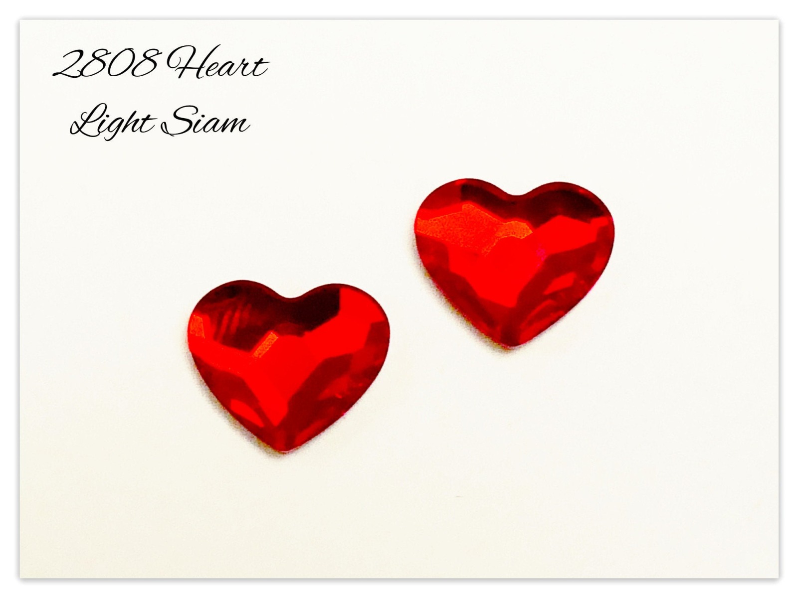 Swarovski 2808 Heart Flat Back 10mm Crystal AB Rosaline Royal Red Light Siam Swarovski Herz