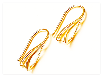 17.9mm 24K Gelb Gold vergoldete 925 Silber Ohrhaken, Sterlingsilber Offene Ohrhaken für Swarovski,