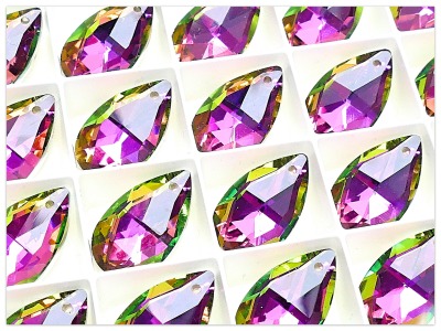 Pear Drop 22mm Vitrail Rose Solaris Kristall, multicolor Tropfen Anhänger, buntes K9 Glas Kristall,