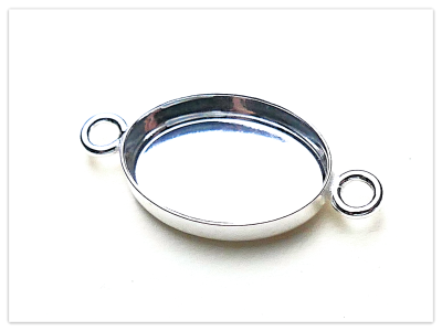 14mm x 10mm Silber ovale Cabochon Verbinder, Sterlingsilber Armband Schmuckverbinder Rohlinge,