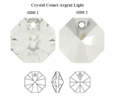 Swarovski Elements, 6401 Octagon Crystal Comet Argent Light, Swarovski Oktagon, Swarovski Achteck,