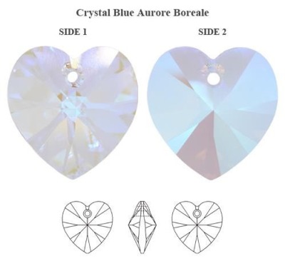 Swarovski 6228 Heart Blue Aurore Boreale 10mm 14mm Swarovski Herz Kristall Regenbogen Kristall