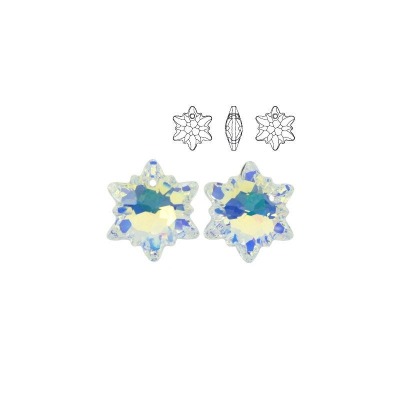 Swarovski 6748 Edelweiss Crystal Aurore Boreale Swarovski Schneeflocken Kristall multicolor Blumen