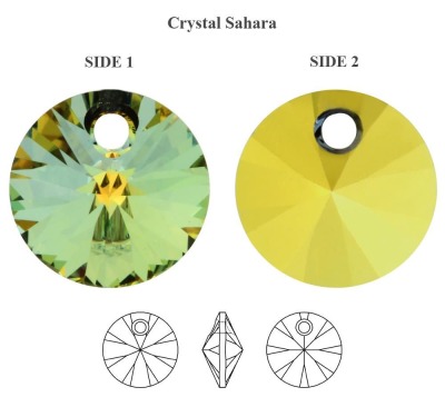 Swarovski Disc 12mm Crystal Sahara 6428 XILION Rivoli Swarovski Scheibe Multicolor Kristall grünes