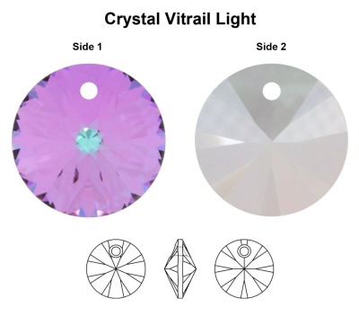 Swarovski Disc 12mm Crystal Vitrail Light 6428 XILION Rivoli Swarovski Scheibe Multicolor Kristall