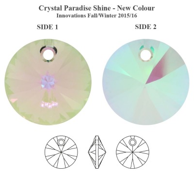 Swarovski Disc 12mm Crystal Paradise Shine 6428 XILION Rivoli Swarovski Scheibe Multicolor Kristall