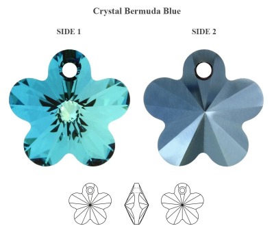 Swarovski 6744 Flower Bermuda Blue Swarovski Blume Türkises Kristall multicolor Kristall 12mm