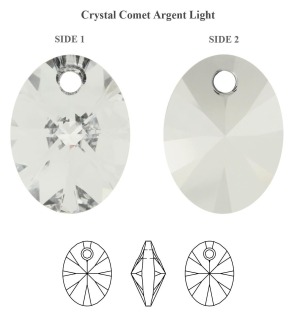 Swarovski 6028 Oval Crystal Comet Argent Light 12mm Kristall Swarovski Tropfen Anhänger silber