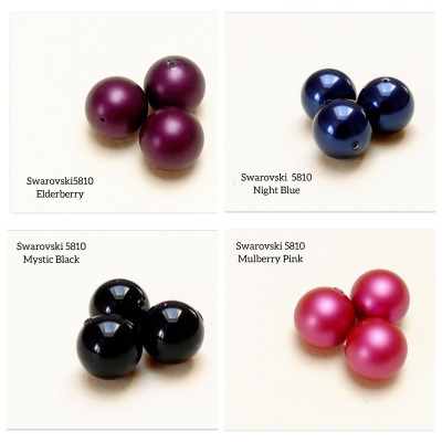 Swarovski 5810 Pearl Elderberry Night Blue Mystic Black Mulberry Pink Perlen 10 mm dunkelblaue