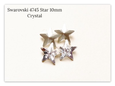 Swarovski Star 10mm 4745 Crystal, Stern Kristall, Silber, weißes Kristall