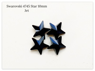Swarovski Star 10mm 4745 Jet, Stern Kristall, schwarzes Kristall