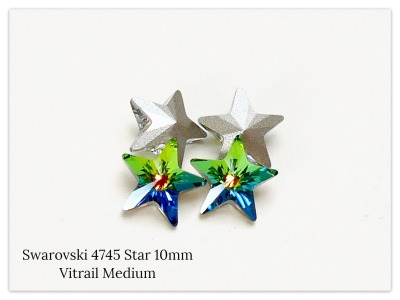 Swarovski Star 10mm 4745 Crystal Vitrail Medium, Stern Kristall, grünes, Multicolor Kristall