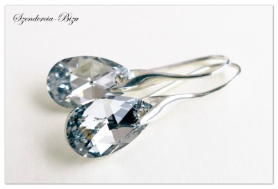 Silber Ohrringe mit Swarovski Pear, Comet Argent Light Ohrhänger, Zirconium Kristall Ohrringe,