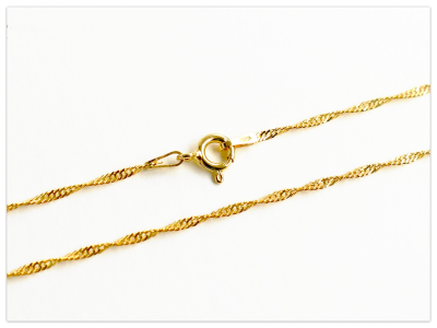 45cm 1.1mm Singapore Twister, 24K Gelb Gold vergoldete Silber Kette, 925 Sterlingsilber Halskette,