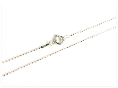 40cm 1.5mm 925 Silber Kugelkette, Sterlingsilber Halskette, Echtsilber Silberperlen Kette, Kugel Ket