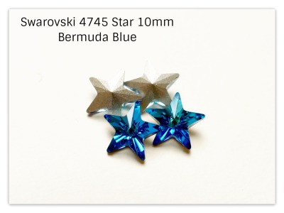 Swarovski Star 10mm 4745 Bermuda Blue, Stern Kristall, türkises Kristall