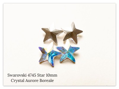 Swarovski Star 10mm 4745 Crystal Aurore Boreale, Stern Kristall, gold, Multicolor Kristall