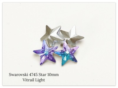 Swarovski Star 10mm 4745 Crystal Vitrail Light, Stern Kristall, violettes, lila Kristall