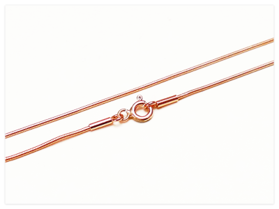 45cm 0.9mm Schlangenkette, 18K Rose Gold vergoldete Silber Kette, 925 Sterlingsilber Halskette,